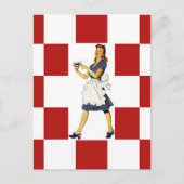 Postcard Retro checkers Squares Diner Til Look Postkarte (Vorderseite)