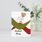 Postcard Retro Housewarming Cocktail Party Martini Einladungspostkarte (Stehend Vorderseite)
