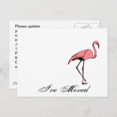 Postcard Retro Ich habe neue Adresse Flamingo PC v Ankündigungspostkarte (Vorne/Hinten)