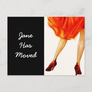 Postcard Retro Marilyn Red Dress Moved New Address Ankündigungspostkarte