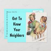 Postcard Retro Neighbhood Social Block Party PC Einladungspostkarte (Vorne/Hinten)