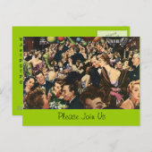 Postcard Retro Rentirement Party Bash Crowding Fes Einladungspostkarte (Vorne/Hinten)