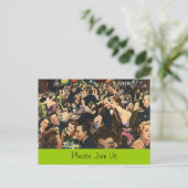 Postcard Retro Rentirement Party Bash Crowding Fes Einladungspostkarte (Stehend Vorderseite)