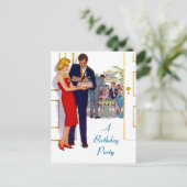 Postcard Retro Stilvolle Einladungen zur Geburtsta (Stehend Vorderseite)