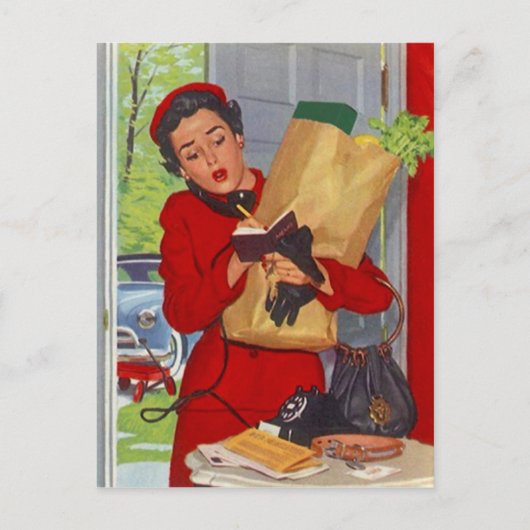 Postcard Retro Stilvolle Mode aus dem Mittelalter Postkarte (Vorderseite)