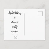 Postcard - Richtig/falsch ist es eigentlich egal. Postkarte (Rückseite)