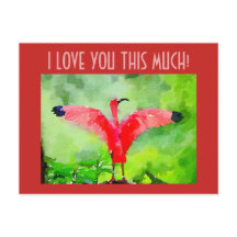 Postcard - Rosa Flamingo - Ich Liebe Sie so viel!