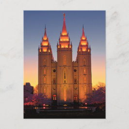 Postcard Salzsee Tempel bei Abendessen Postkarte