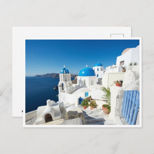 Postcard - Santorin in the Mediterranean Postkarte (Vorne/Hinten)