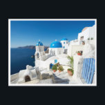 Postcard - Santorin in the Mediterranean Postkarte<br><div class="desc">Beautiful foto of the Mediterranean island Santorini Greece.</div>