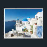 Postcard - Santorin in the Mediterranean Postkarte<br><div class="desc">Beautiful foto of the Mediterranean island Santorini Greece.</div>