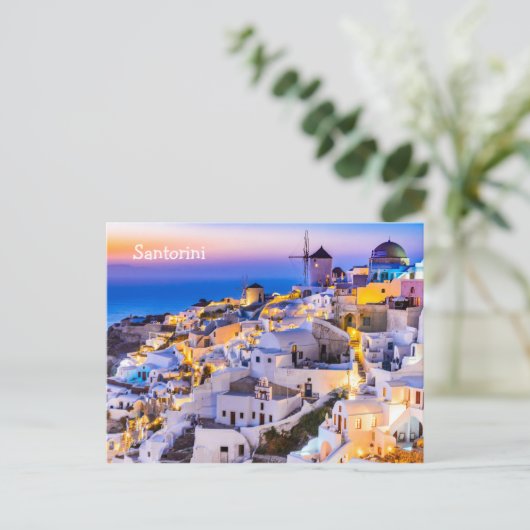 Postcard Santorini Griechenland Postkarte (Stehend Vorderseite)