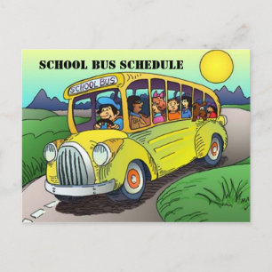 POSTCARD SCHOOL BUSROUTE SCHEDULE ELTERSCHAFT ERIN POSTKARTE