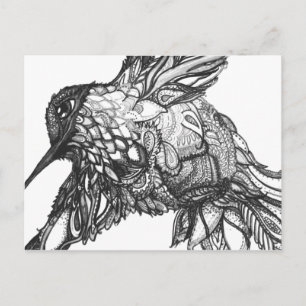 Postcard, Schwarz und Weiß Kunst Ideal für Farben Postkarte