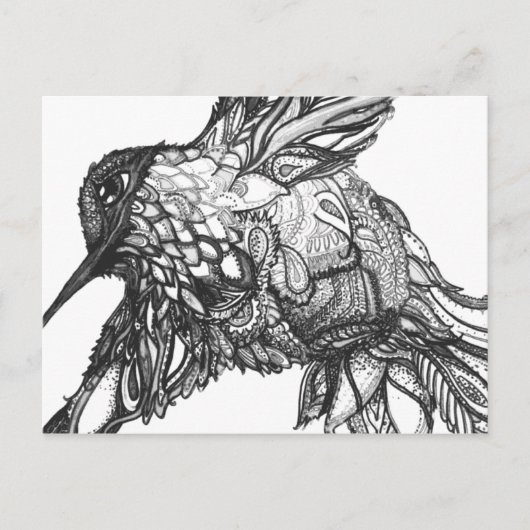 Postcard, Schwarz und Weiß Kunst Ideal für Farben Postkarte (Vorderseite)