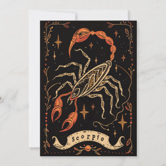 Postcard - Scorpio Celestial Zodiac Art Feiertagskarte