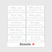 Postcard Silver Calligraphy Guest Address Labels (Blatt)