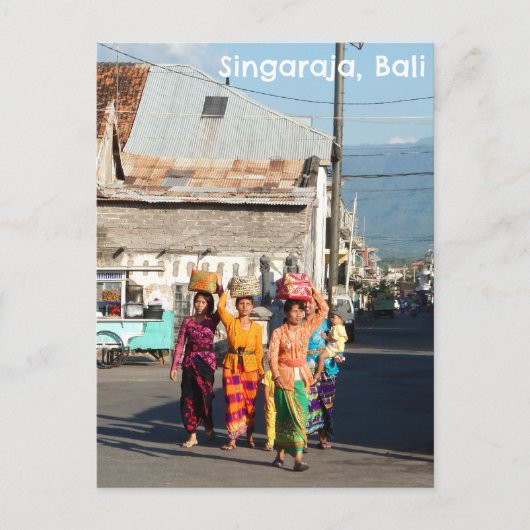 Postcard Singaraja Bali Indonesien Balinese Frauen Postkarte (Vorderseite)