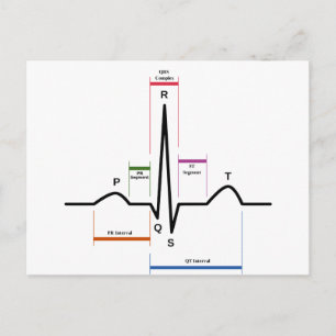 Postcard Sinus Rhythmus Elektrokardiogramm EKG Postkarte