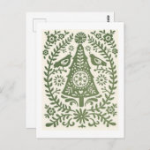 Postcard - skandinavisches Weihnachtsgrün Postkarte (Vorne/Hinten)