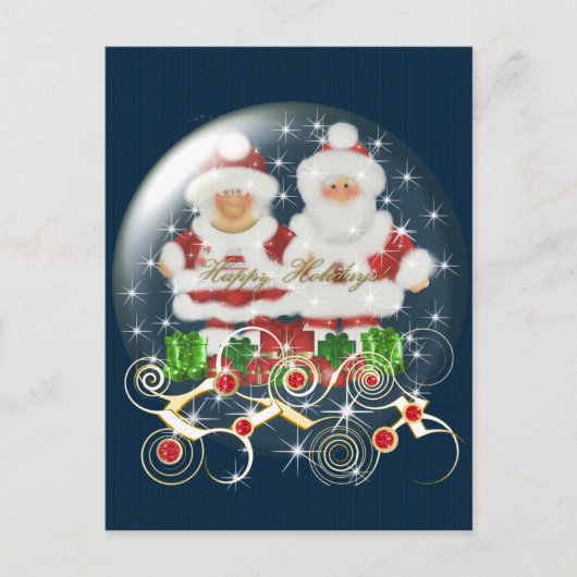 Postcard-Snowglobe Herr & Frau Weihnachten (Vorderseite)