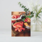 POSTCARD STEAK DINNER ZUTATEN POSTKARTE (Stehend Vorderseite)