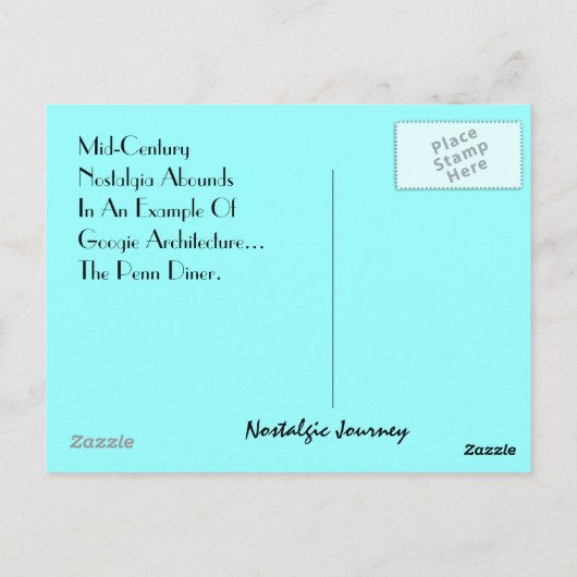 Postcard Stilisierter Retro Googie Mitte des Jahrh Postkarte (Rückseite)