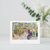 Postcard Street Szene in Asien mit Motorrad Postkarte (Stehend Vorderseite)