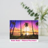 Postcard Sunset on Bora Bora, Französisch-Polynesi Postkarte (Stehend Vorderseite)