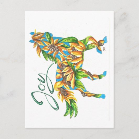 Postcard Sunshine Joy Horse Postkarte (Vorderseite)