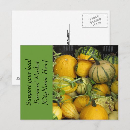 Postcard - Support Bauern Market - Squash Postkarte (Vorne/Hinten)