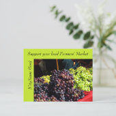 Postcard - Support Bauern Markt - Trauben Postkarte (Stehend Vorderseite)