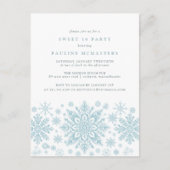 POSTCARD Sweet 16 Blue Snowflake Einladung (Vorderseite)