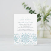 POSTCARD Sweet 16 Blue Snowflake Einladung (Stehend Vorderseite)