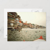 Postcard Swiming im Ganges, Varanasi Indien Postkarte (Vorne/Hinten)