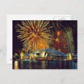 Postcard Sydney Opera House (Feuerwerk), Sydney Postkarte (Vorne/Hinten)