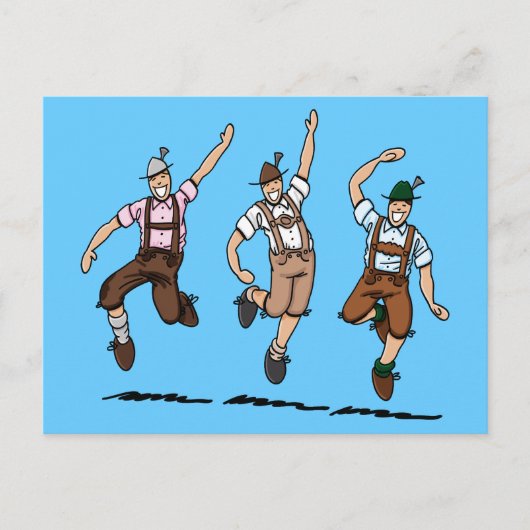 Postcard Tanzen Bayerische Lederhosen Männer Postkarte (Vorderseite)
