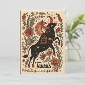 Postcard - Taurus Celestial Zodiac Art Feiertagskarte (Stehend Vorderseite)