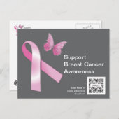 Postcard Template Brustkrebs Bewusstsein Postkarte (Vorne/Hinten)
