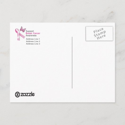 Postcard Template Brustkrebs Bewusstsein Postkarte (Rückseite)