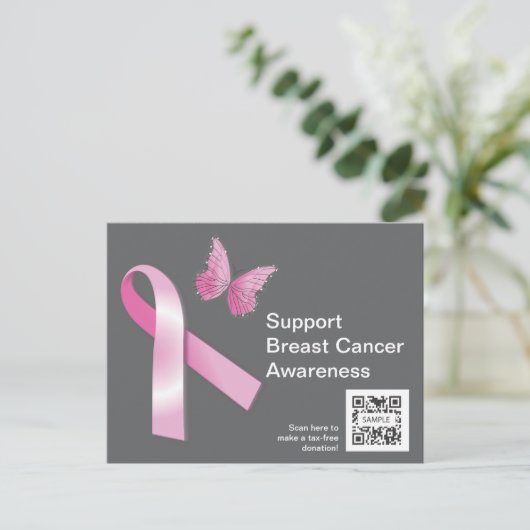 Postcard Template Brustkrebs Bewusstsein Postkarte (Stehend Vorderseite)