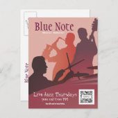 Postcard Template Event Jazzband Postkarte (Vorne/Hinten)