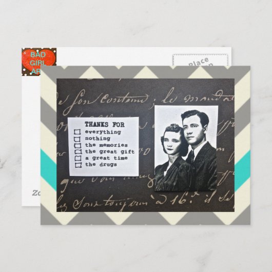 POSTCARD-THANK-YOU NOTE PASST JEDES EREIGNIS AN POSTKARTE (Vorne/Hinten)