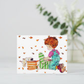 Postcard The boy and the dog Postkarte (Stehend Vorderseite)
