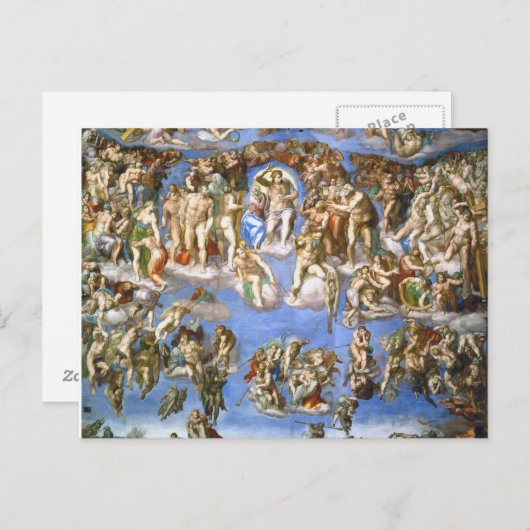 Postcard The Last Judge Fresco von Michelangelo Postkarte (Vorne/Hinten)