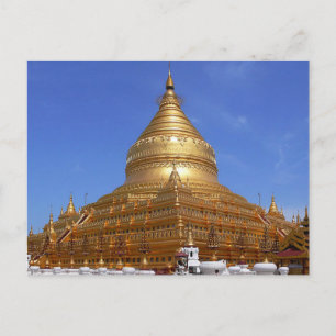 Postcard The Shwezigon Pagoda, Myanmar Birma Postkarte