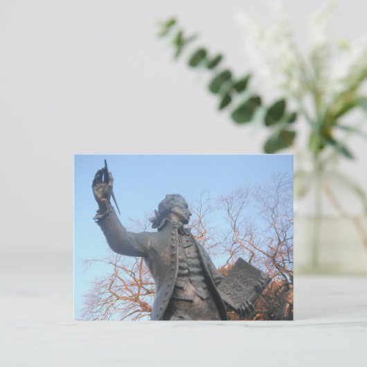 Postcard Thomas Paine Statue mit RIghts of Man Postkarte (Stehend Vorderseite)