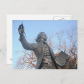 Postcard Thomas Paine Statue mit RIghts of Man Postkarte (Vorne/Hinten)