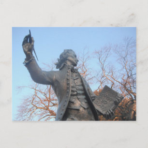 Postcard Thomas Paine Statue mit RIghts of Man Postkarte