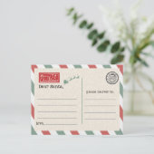 Postcard to Santa Claus Postkarte (Stehend Vorderseite)